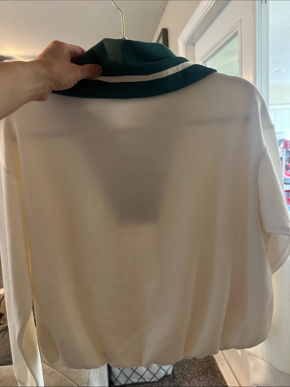 all in motion Cream Pullover with Green Quarter-Zip Collar 4 - Picture 4 of 4